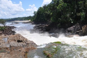 Water gushing from Amatuk Falls into the Potaro