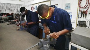 Students going through their paces in the workshop