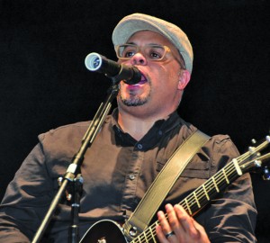 Grammy winning gospel singer Israel Haughton in full flight at the Guyana National Stadium  