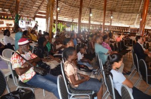 Members of the Guyana Arts and Craft Producers Association at the exhibition on Friday