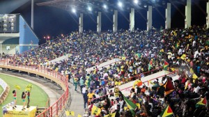 Spectators at the Guyana National Stadium, Providence