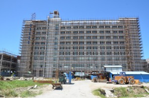 The estimated US$58 million Marriott International Hotel being constructed at Kingston, Georgetown (Treiston Joseph photo)