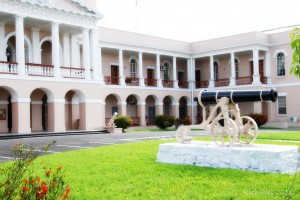 Taken as a trophy of the First World War, this cannon still stands at the entrance of the Parliament Building