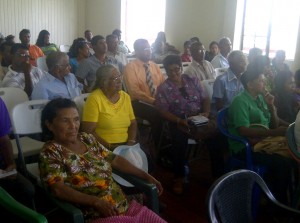 A section of the gathering at the forum on the AML Bill in Anna Regina, Essequibo