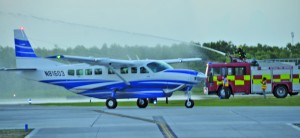 The brand new Cessna Grand Caravan 208B EX at the Ogle International Airport 