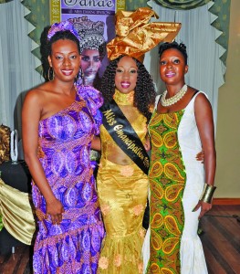 From left: Shabakie Fernandes; the newly-crowned queen, Franale Latoya Holder and franchise holder Alexis Connelly at the coronation last Saturday evening at Cara Lodge 