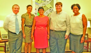 Guyanese Annette Jaundoo (third from left) poses with US Embassy Chargé d’Affaires Bryan Hunt and other staff members 