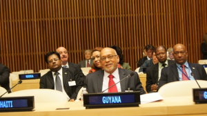 President Donald Ramotar was joined by Finance Minister, Dr Ashni Singh; Foreign Affairs Minister Carolyn Rodrigues-Birkett and other officials at the United Nations