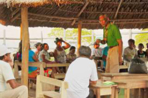 APNU/AFC Presidential Candidate David Granger visiting a hinterland community