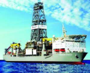 The Deepwater Champion exploration ship which is currently digging the well  