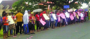 Part of the protest in Region Five 