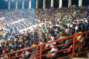 A large crowd at a CPL game