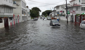 A flooded street in Georgetown (Thursday, July 16, 2015)