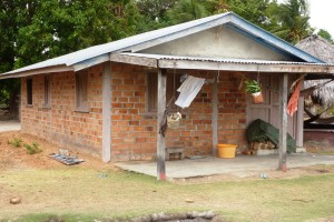 Brick wall house with galvanized roof