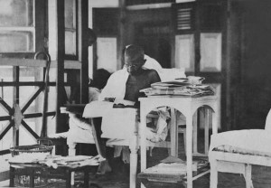 Mohandas K. Gandhi (From “In Pictures: Rare moments from Mahatma Gandhi's life”. dnaindia)