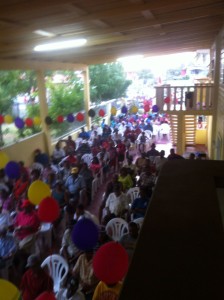 A section of the gathering at Enmore, East Coast Demerara 