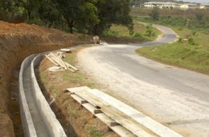 New drains being constructed along the roadways