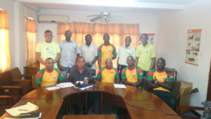 President Peter Green (seated second left) with some members of the team and other GRFU officials