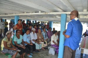 Opposition Leader Bharrat Jagdeo meeting with residents in flood-affected areas in Region Five 