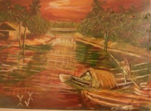 Claude Stevens. “Essequibo River.” Acrylic on Canvas. 24 x 18 in.