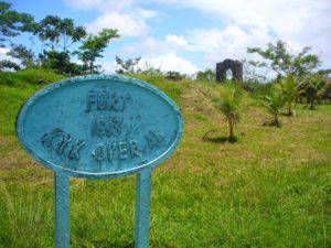 Fort  sign and arch remains 