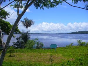 Looking up Mazaruni River, towards Essequibo River from Kykoveral Island