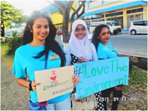 Spreading messages of love and awareness of the environment on Main Street