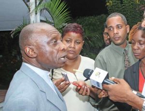 Foreign Affairs Minister Carl Greenidge updates media operatives on Wednesday evening on the possible illegal flyovers made by Venezuela 