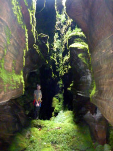 Exploring a small cave on the summit of Wei-Assipu- tepui in Guyana