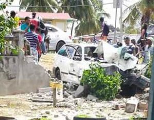 The car in which the pregnant woman was travelling 