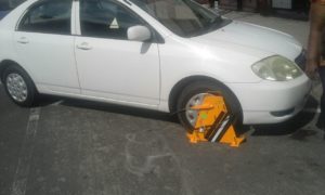 A vehicle clamped on Tuesday despite the court order 