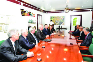 President David Granger meeting with ExxonMobil executives at State House on Wednesday 