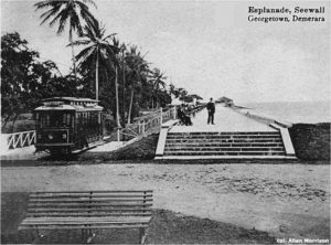 A tramcar at the seawall, perhaps the area Aspinall called the ‘Platform’ in his guide